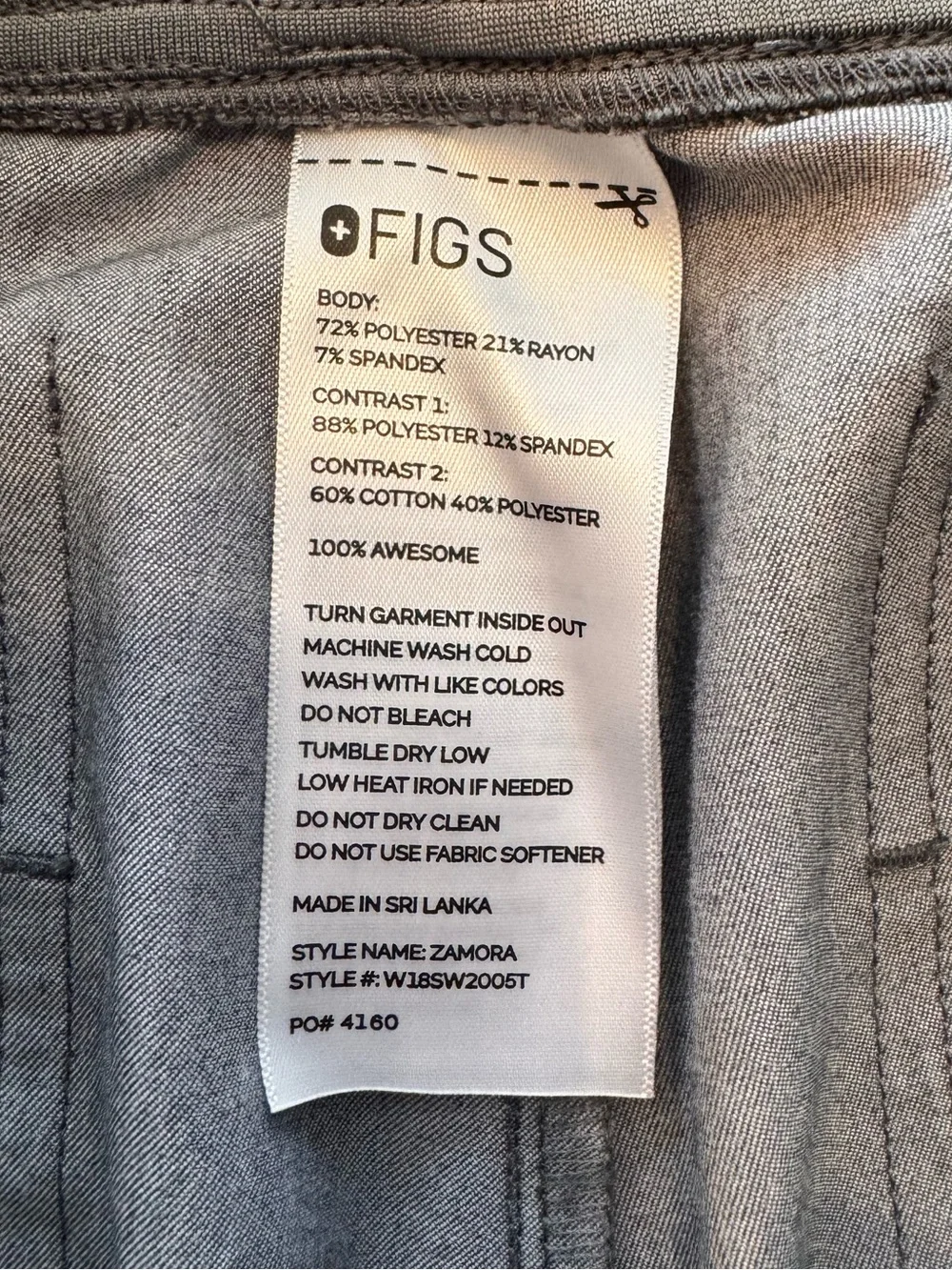FIGS Technical Zamora Grey Jogger Scrub Pants Women’s Small Tall - Picture 5 of 8